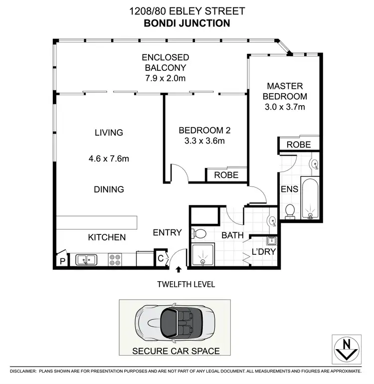 Floorplan of Homely apartment listing, 1208/80 Ebley Street, Bondi Junction NSW 2022