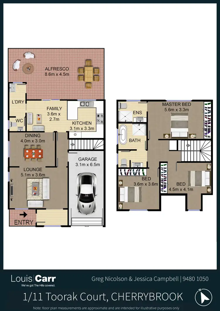 Floorplan of Homely semi-detached listing, 1/11 Toorak Court, Cherrybrook NSW 2126