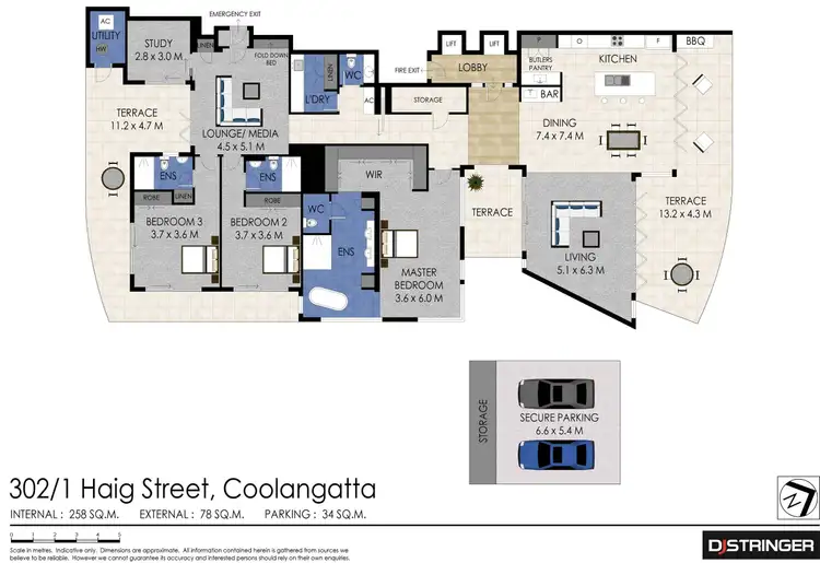 Floorplan of Homely unit listing, 302/1 Haig Street, Kirra QLD 4225
