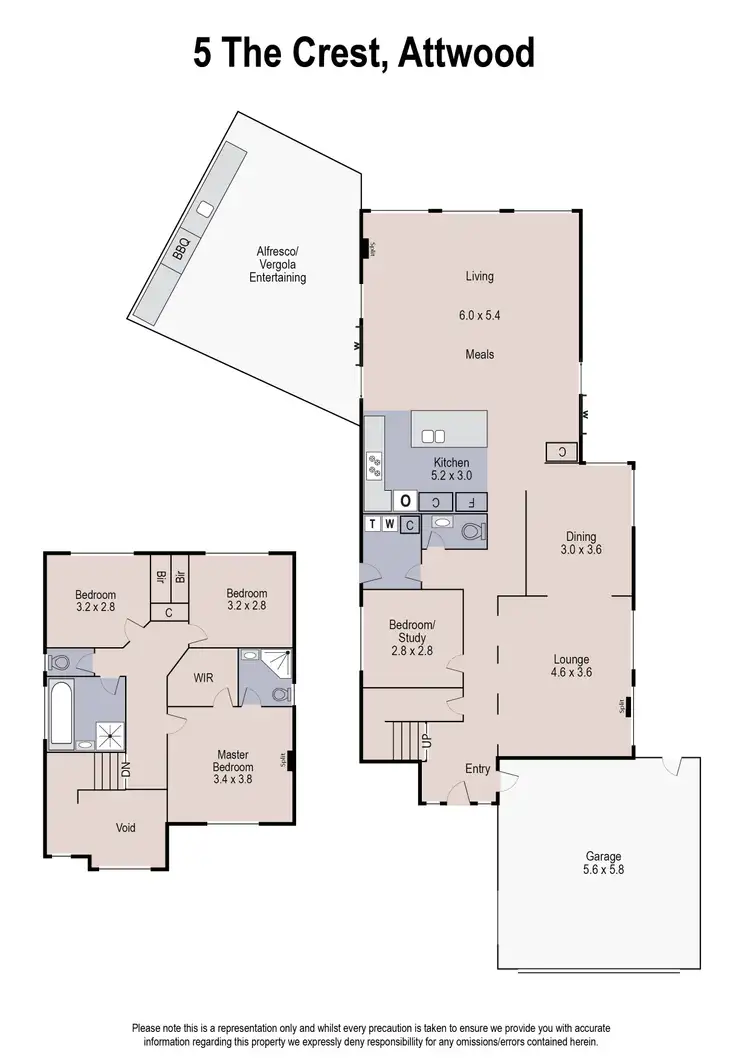 Floorplan of Homely house listing, 5 The Crest, Attwood VIC 3049