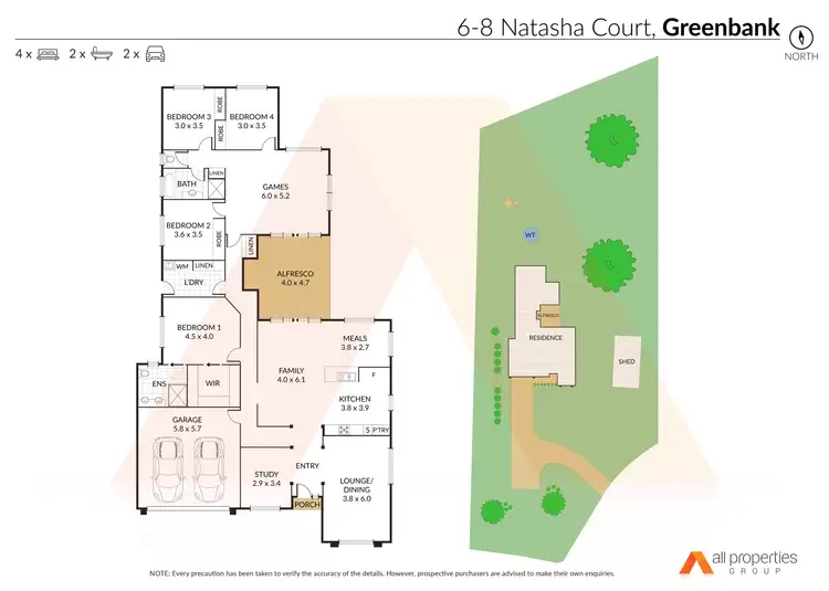 Floorplan of Homely house listing, 6-8 Natasha Court, Greenbank QLD 4124
