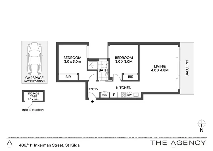 Floorplan of Homely unit listing, 406/111 Inkerman Street, St Kilda VIC 3182