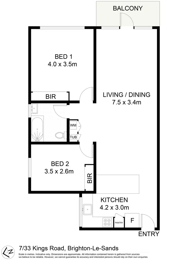 Floorplan of Homely unit listing, 7/33-35 Kings Road, Brighton-Le-Sands NSW 2216