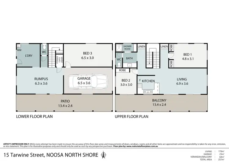 Floorplan of Homely house listing, 15 Tarwine Street, Noosa North Shore QLD 4565