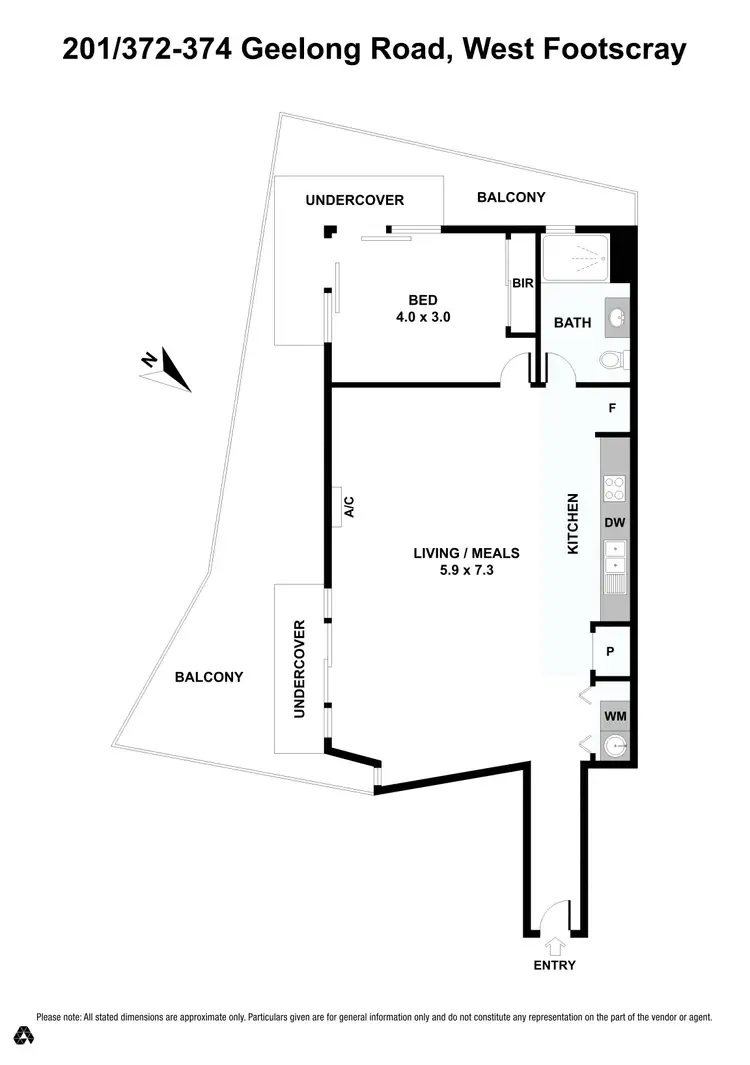 Floorplan of Homely apartment listing, 201/372-374 Geelong Road, West Footscray VIC 3012