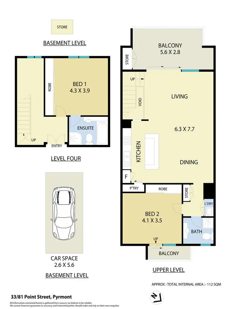 Floorplan of Homely apartment listing, 33/81 Point Street, Pyrmont NSW 2009