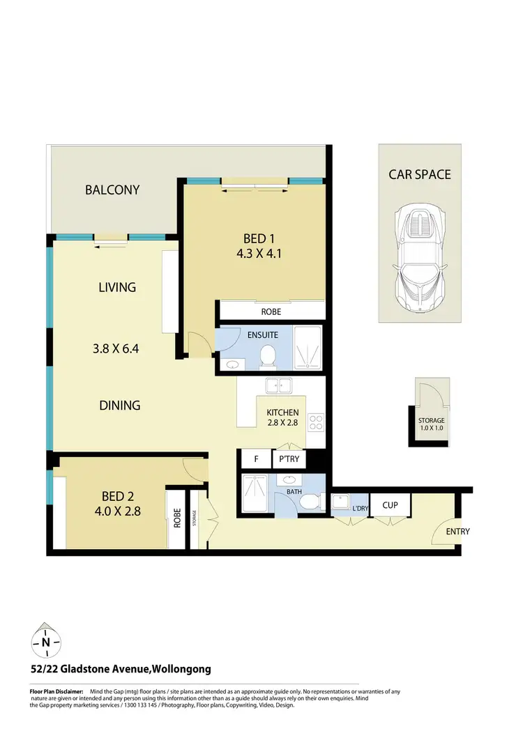 Floorplan of Homely apartment listing, 52/22 Gladstone Avenue, Wollongong NSW 2500