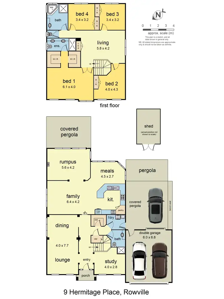 Floorplan of Homely house listing, 9 Hermitage Place, Rowville VIC 3178