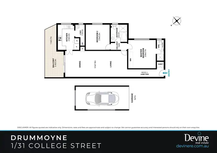 Floorplan of Homely apartment listing, 1/31 College Street, Drummoyne NSW 2047