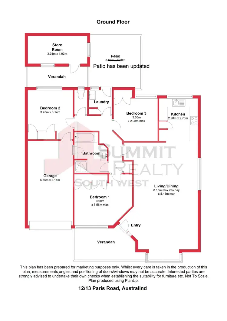 Floorplan of Homely unit listing, 12/13 Paris Road, Australind WA 6233