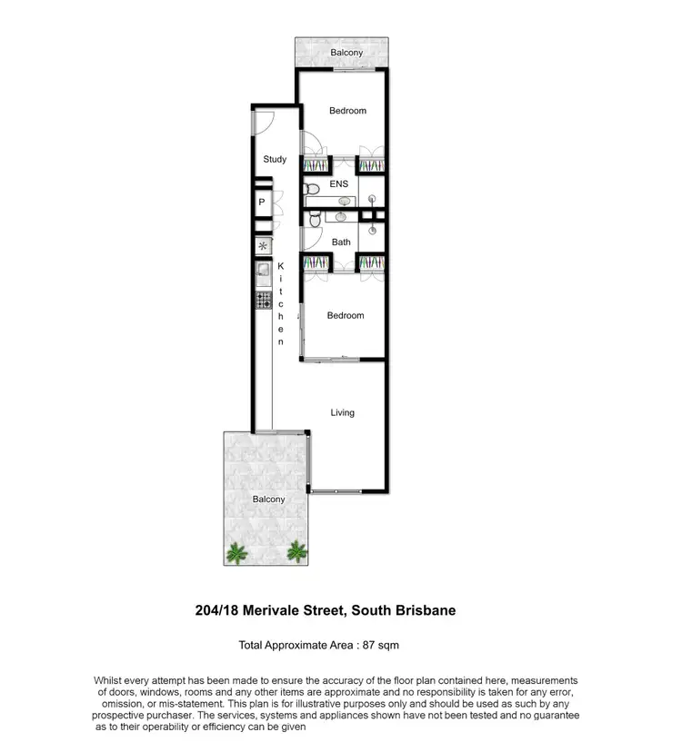 Floorplan of Homely apartment listing, 204/18 Merivale Street, South Brisbane QLD 4101