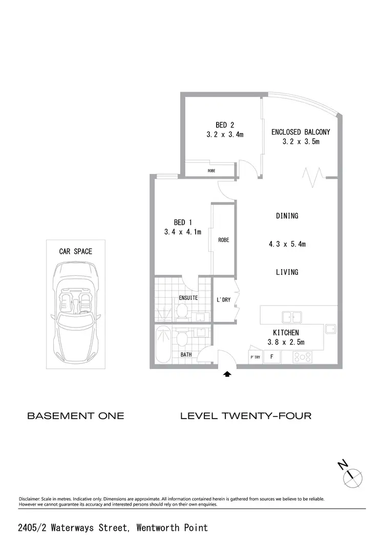 Floorplan of Homely apartment listing, 2405/2 Waterways Street, Wentworth Point NSW 2127