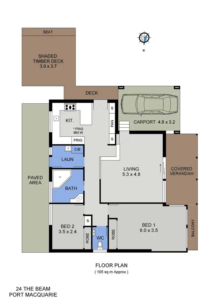 Floorplan of Homely house listing, 24 The Beam, Port Macquarie NSW 2444