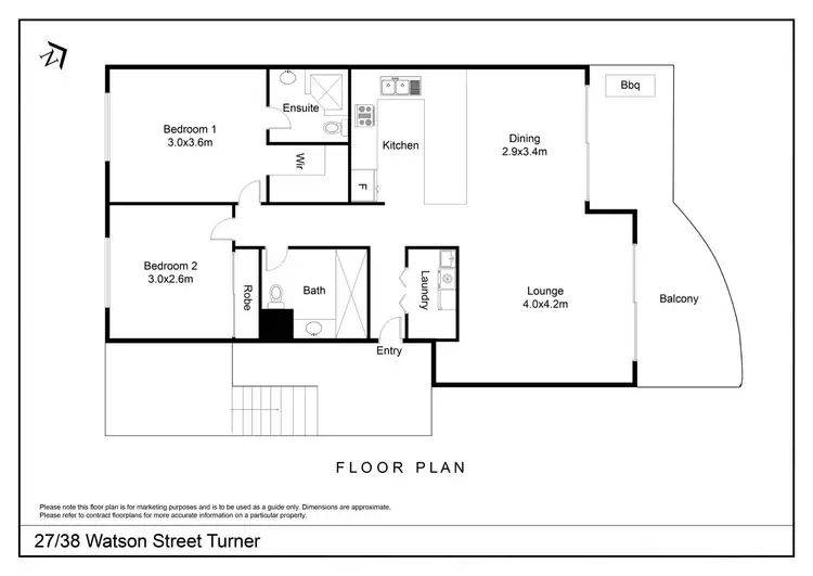 Floorplan of Homely apartment listing, 27/38 Watson Street, Turner ACT 2612