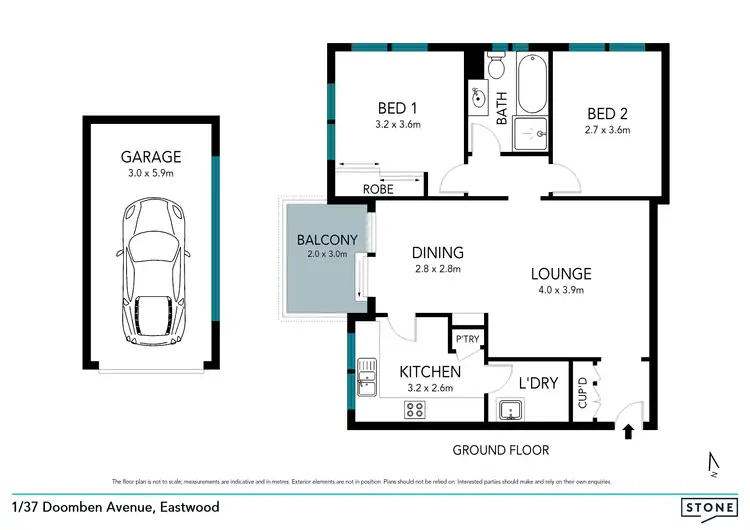 Floorplan of Homely unit listing, 1/37-39 Doomben Avenue, Eastwood NSW 2122