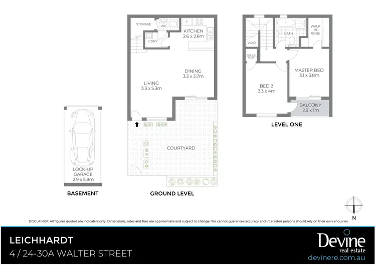 Floorplan of Homely townhouse listing, 4/24-30A Walter Street, Leichhardt NSW 2040