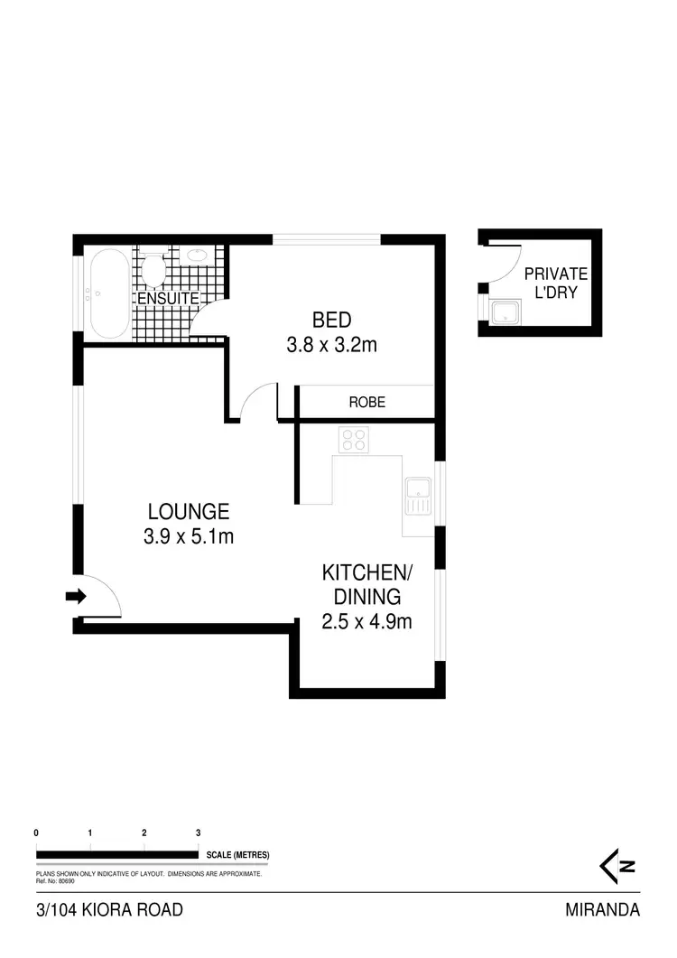 Floorplan of Homely apartment listing, 3/104 Kiora Road, Miranda NSW 2228