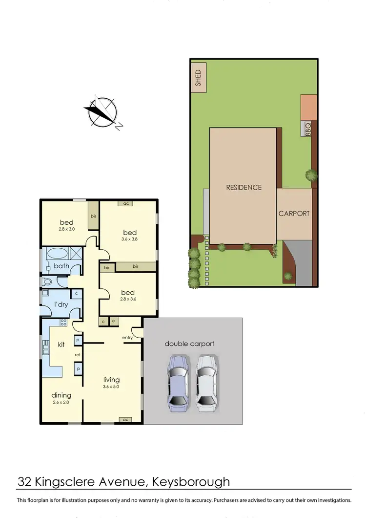 Floorplan of Homely house listing, 32 Kingsclere Avenue, Keysborough VIC 3173