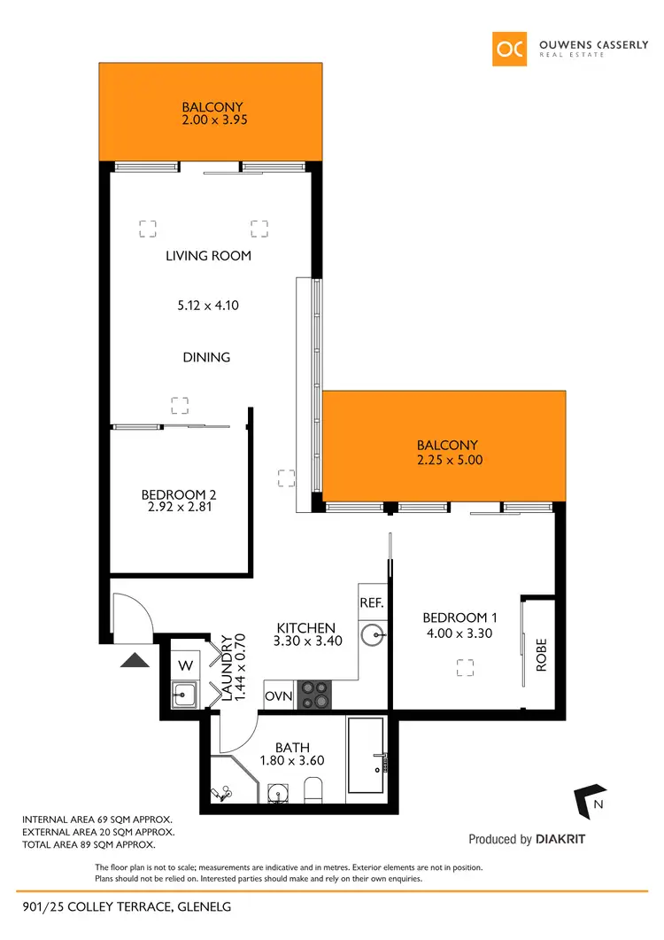 Floorplan of Homely apartment listing, 901/25 Colley Terrace, Glenelg SA 5045