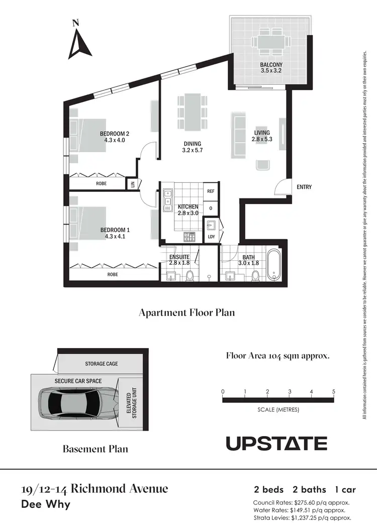 Floorplan of Homely unit listing, 19/12-14 Richmond Avenue, Dee Why NSW 2099