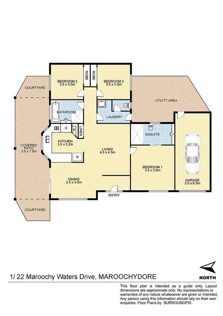 Floorplan of Homely unit listing, 1/22 Maroochy Waters Drive, Maroochydore QLD 4558