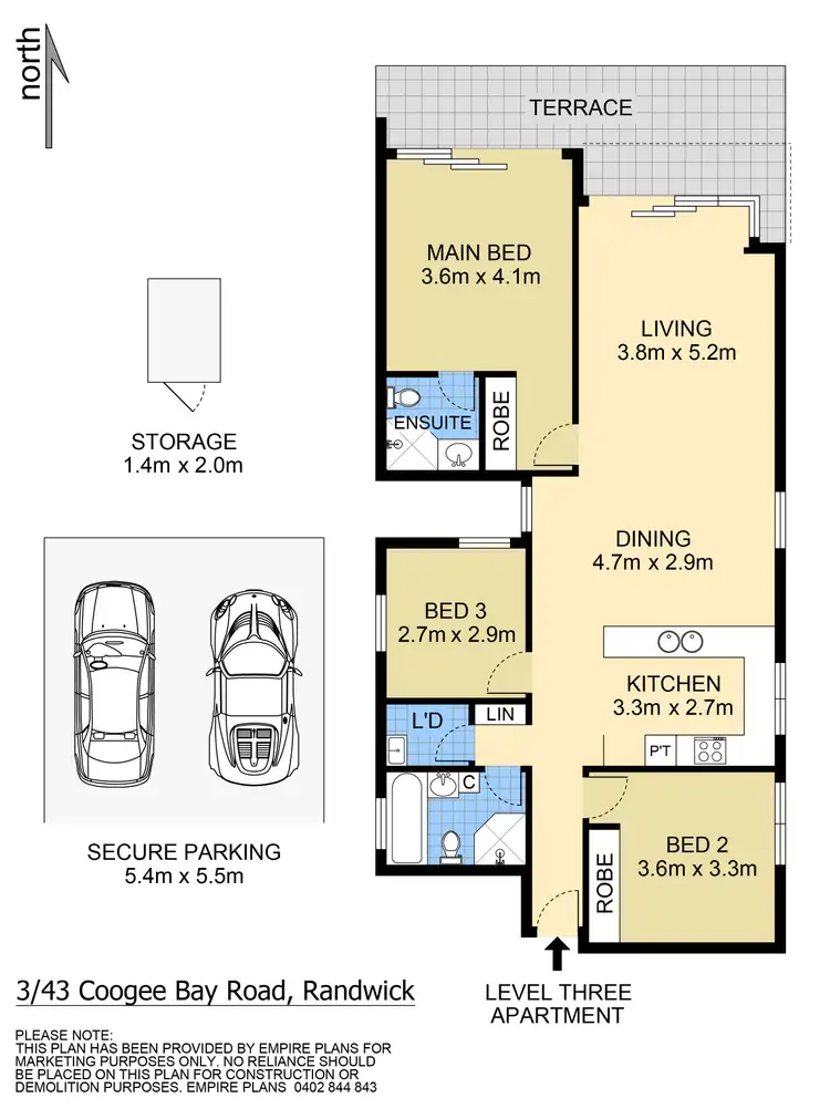 Floorplan of Homely apartment listing, 3/43 Coogee Bay Road, Randwick NSW 2031