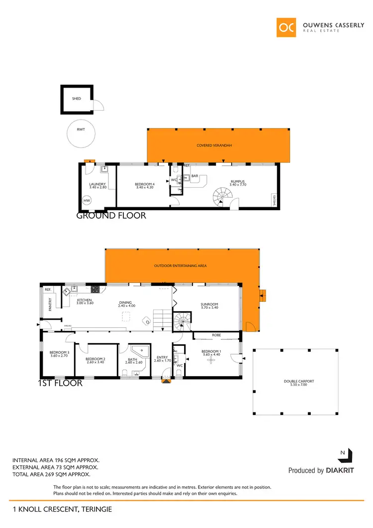 Floorplan of Homely house listing, 1 Knoll Crescent, Teringie SA 5072