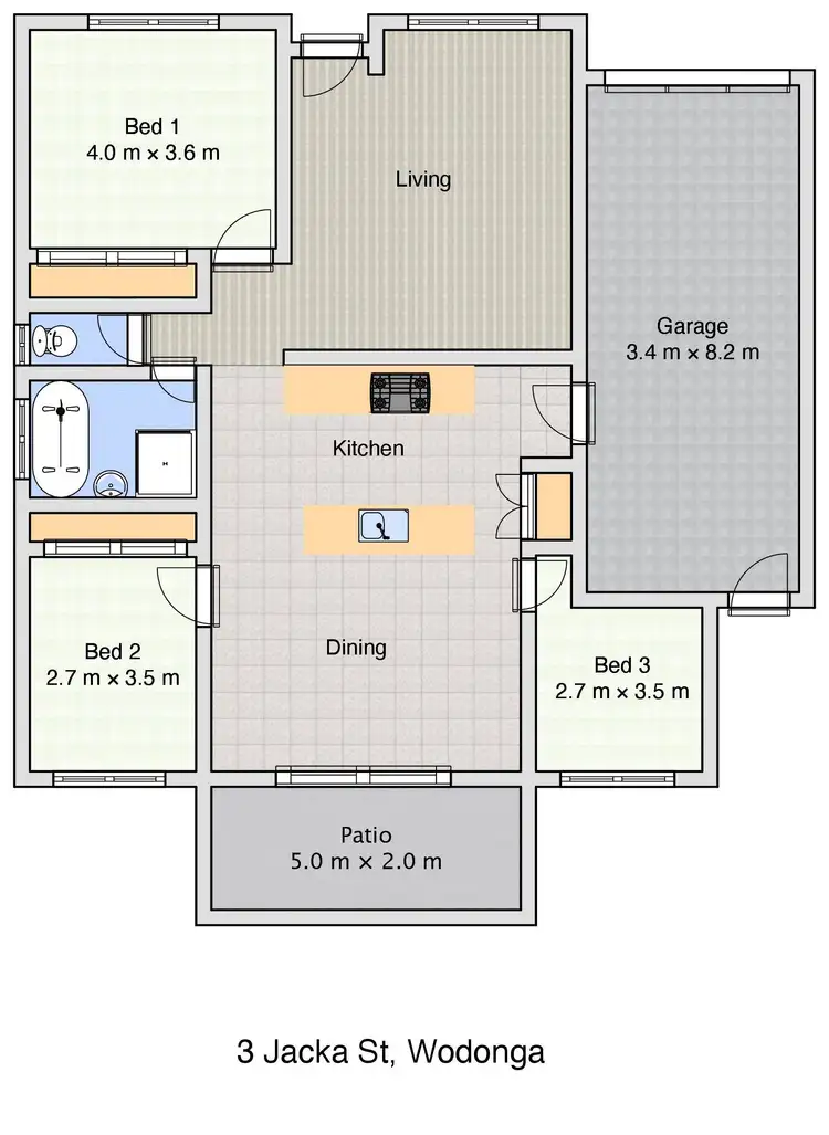 Floorplan of Homely house listing, 3 Jacka Street, Wodonga VIC 3690