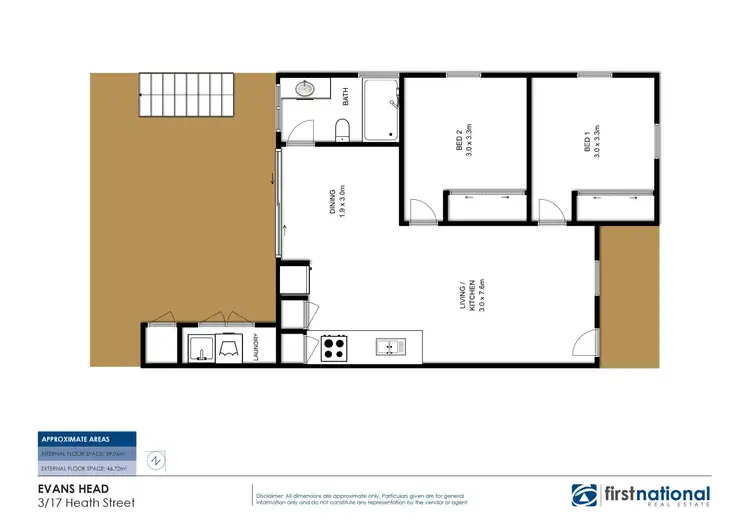 Floorplan of Homely unit listing, 3/17 Heath Street, Evans Head NSW 2473