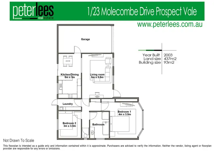 Floorplan of Homely unit listing, 1/23 Molecombe Drive, Prospect Vale TAS 7250