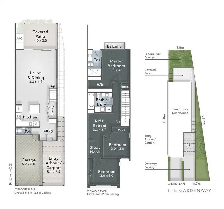 Floorplan of Homely townhouse listing, 39 The Gardenway, Robina QLD 4226