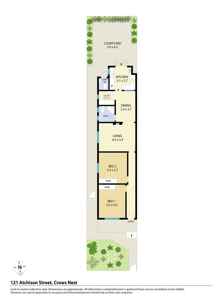 Floorplan of Homely semi-detached listing, 121 Atchison Street, Crows Nest NSW 2065