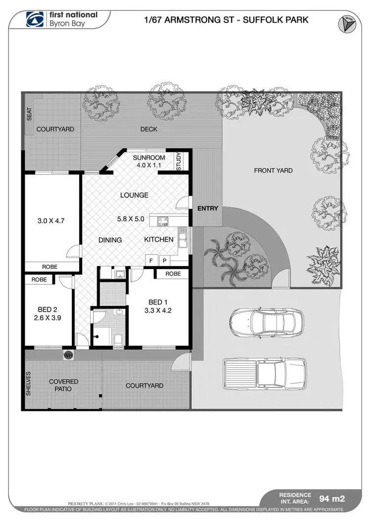 Floorplan of Homely unit listing, 1/67 Armstrong Street, Suffolk Park NSW 2481