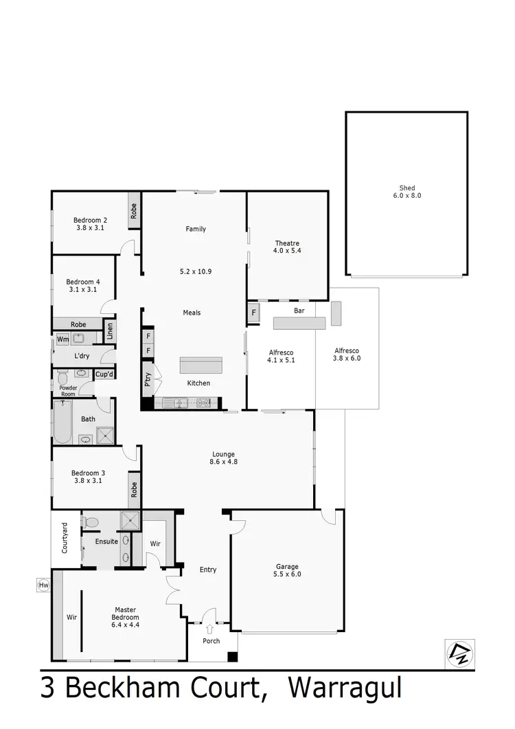 Floorplan of Homely house listing, 3 Beckham Court, Warragul VIC 3820