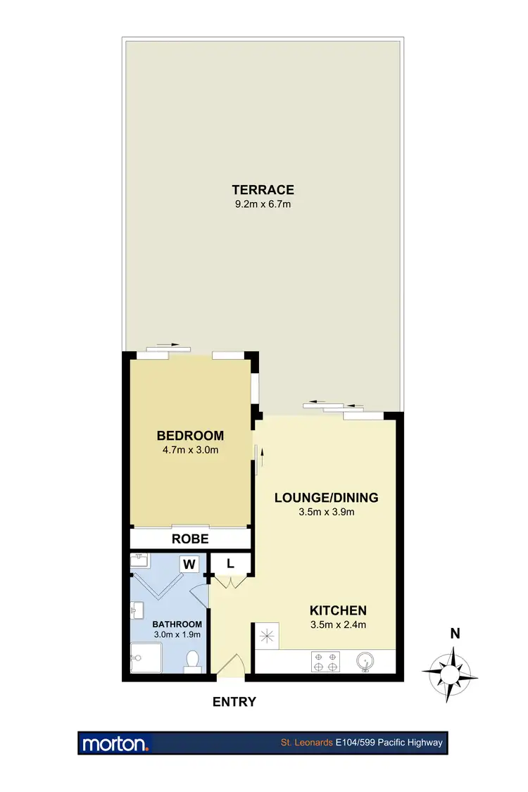 Floorplan of Homely apartment listing, E104/599 Pacific Highway, St Leonards NSW 2065