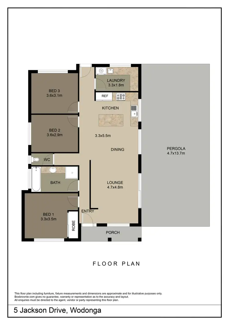 Floorplan of Homely house listing, 5 Jackson Drive, Wodonga VIC 3690