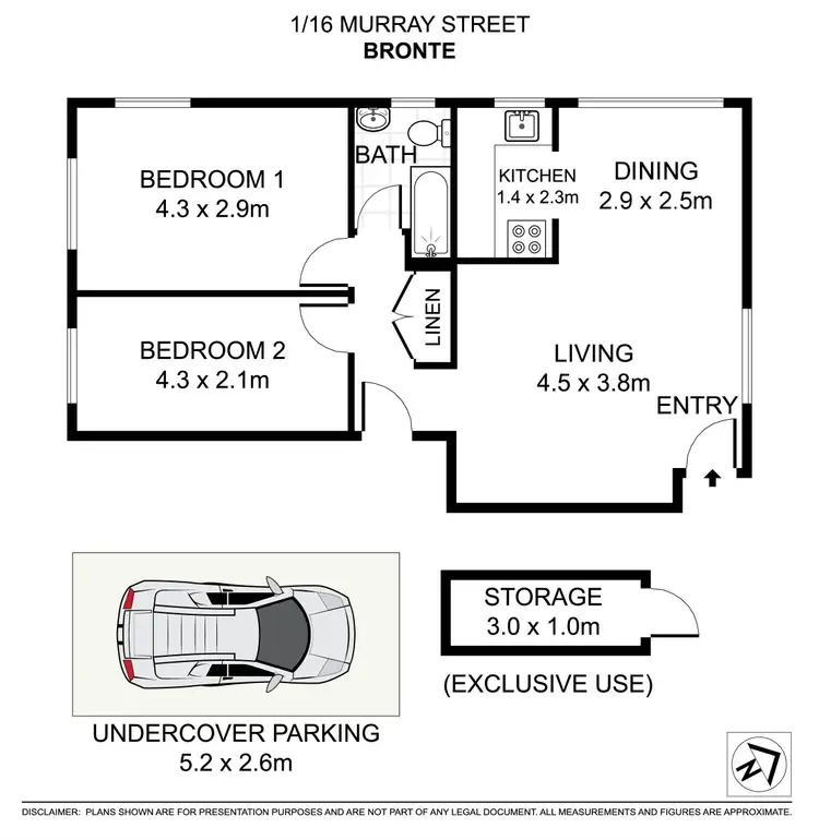 Floorplan of Homely apartment listing, 1/16 Murray Street, Bronte NSW 2024