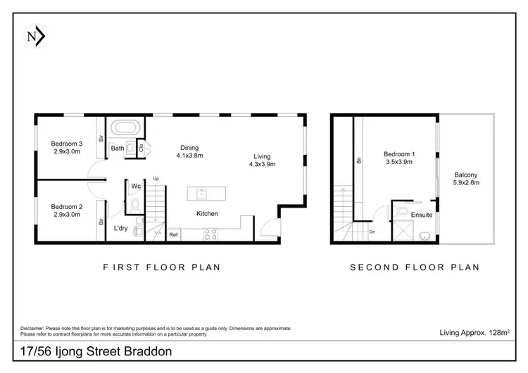 Floorplan of Homely townhouse listing, 17/56 Ijong Street, Braddon ACT 2612