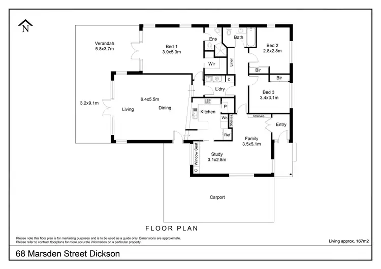 Floorplan of Homely house listing, 68 Marsden Street, Dickson ACT 2602