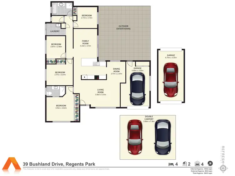 Floorplan of Homely house listing, 39 Bushland Drive, Regents Park QLD 4118