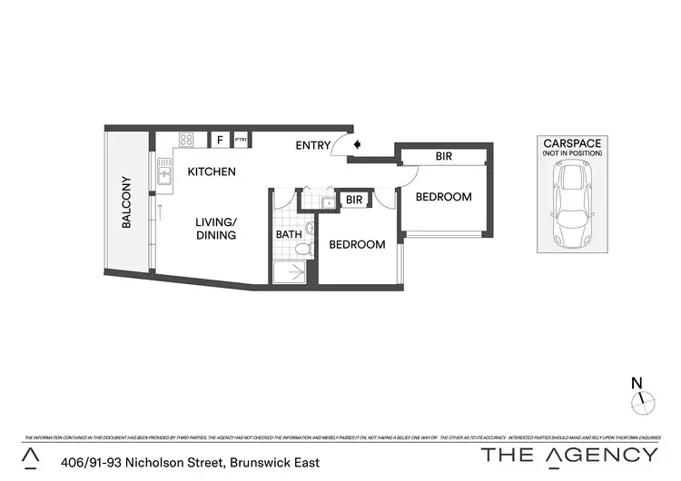 Floorplan of Homely unit listing, 406/91-93 Nicholson Street, Brunswick East VIC 3057