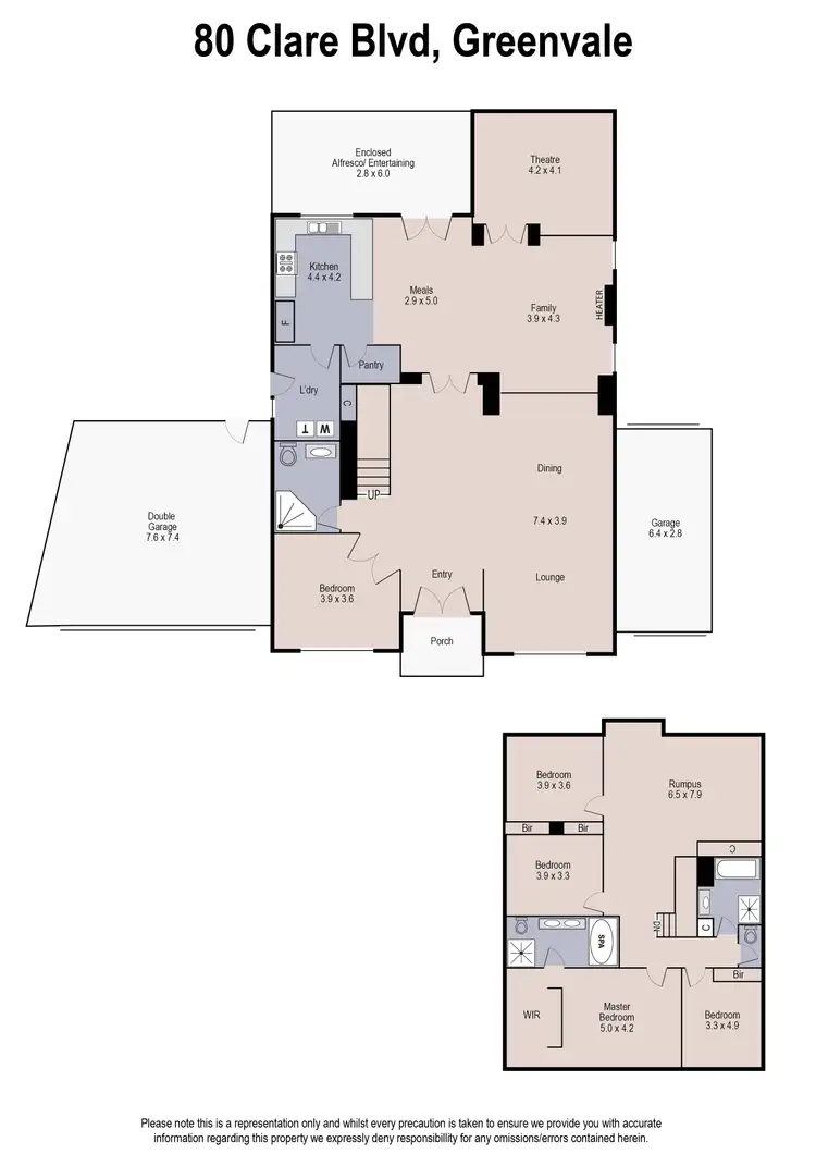 Floorplan of Homely house listing, 80 Clare Boulevard, Greenvale VIC 3059