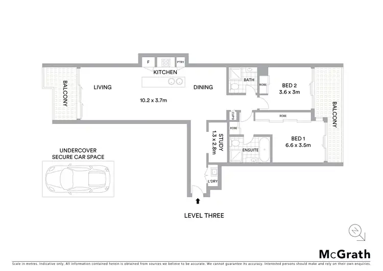 Floorplan of Homely unit listing, 305E/599 Pacific Highway, St Leonards NSW 2065