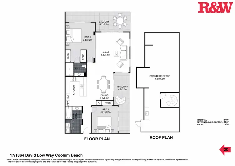 Floorplan of Homely unit listing, Level 2/17/1864 David Low Way, Coolum Beach QLD 4573