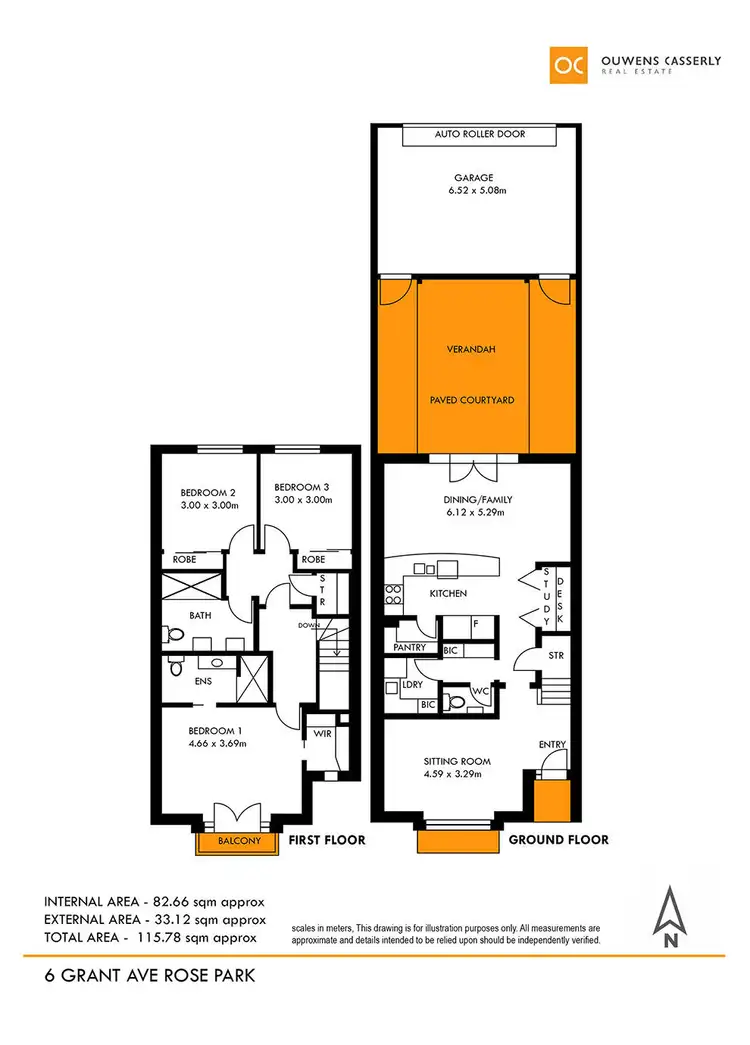 Floorplan of Homely townhouse listing, 6 Grant Avenue, Rose Park SA 5067