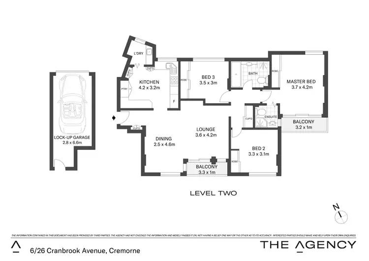 Floorplan of Homely unit listing, 6/26 Cranbrook Avenue, Cremorne NSW 2090