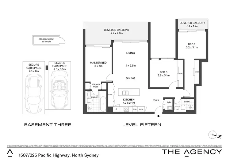 Floorplan of Homely apartment listing, Level 15/1507/225 Pacific Highway, North Sydney NSW 2060