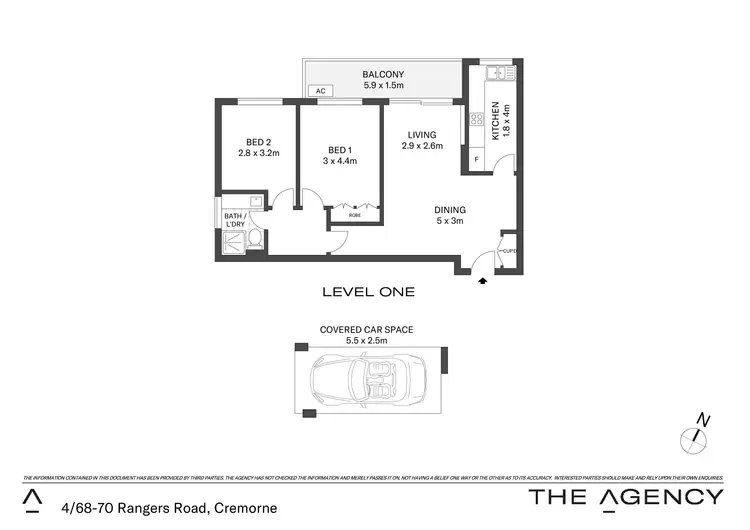 Floorplan of Homely apartment listing, 4/68-70 Rangers Road, Cremorne NSW 2090