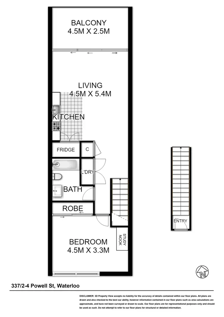 Floorplan of Homely apartment listing, 337/2-4 Powell Street, Waterloo NSW 2017