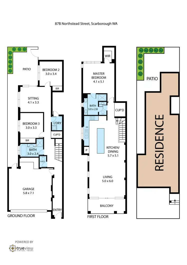 Floorplan of Homely house listing, 87B Northstead Street, Scarborough WA 6019